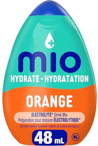 MiO Sport Orange Electrolyte Liquid Water Enhancer, 48mL/1.6 fl. oz., {Imported from Canada}