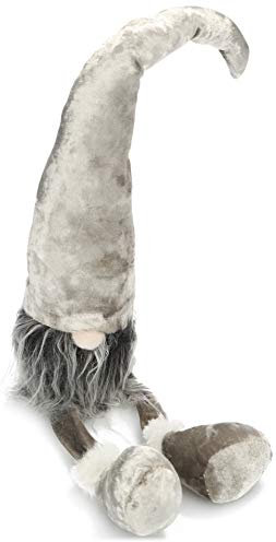 com-four® Sgabello con bordo premium - grandi gnomi in XXL per decorazioni natalizie, figura invernale fatta a mano come oggetto decorativo per davanzali e caminetti - figure da collezione