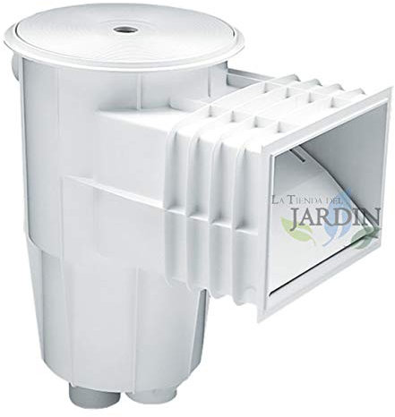 Suinga Skimmer de 15 litros, Boca Standard y Tapa Circular. Color Blanco. Incluye cesto recogehojas