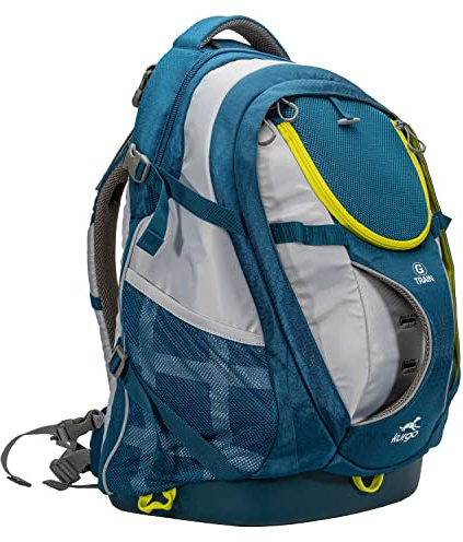 Kurgo G-Train Hundetransportrucksack - Bequeme Reisetasche für Hunde bis zu 11 kg - Wasserdichter Boden - Rucksack mit Mehreren Fächern - Wanderzubehör, Robuster Abenteuerrucksack - Tintenblau