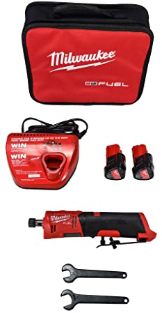 Milwaukee 2486-22 M12 FUEL 12V Straight DieGrinder Kit with (2) 2.0Ah Battery, Charger & Tool Bag