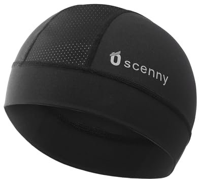 Oscenny Fahrradmütze Unter Helm,Amerikaner Coolmax Leichte Atmungsaktive Feuchtigkeitsableitende Fahrradmütze Liner Schädelkappe Hut für Männer Frauen Motorrad Laufen Sommer Einheitsgröße