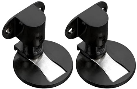 LUPATDY Magnetisk dörrstopp, metall, magnetisk dörrstopp, justerbar stoppur med självhäftande tejp och skruvar, självhäftande för kontor, hem (mörk)