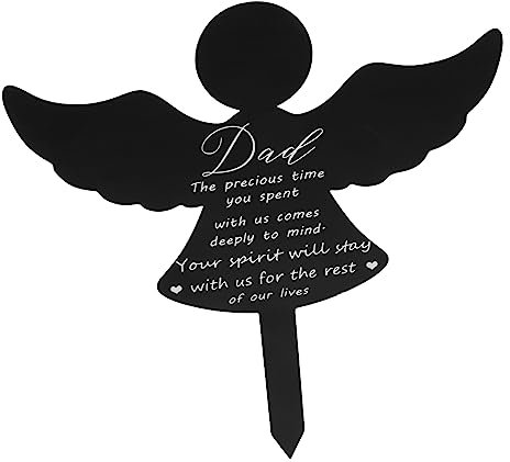 BEBEMOKO Estaca De Ángel Conmemorativa para Cementerio, Artesanía Acrílica, Estaca De Ángel para Patio, Estaca De Ángel Acrílica para Tumba para Padre