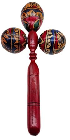 TTETTZ Maraca Rumba Shaker Holz Musikinstrument für Auftritte und Darbietungen im lateinischen Stil, Rot