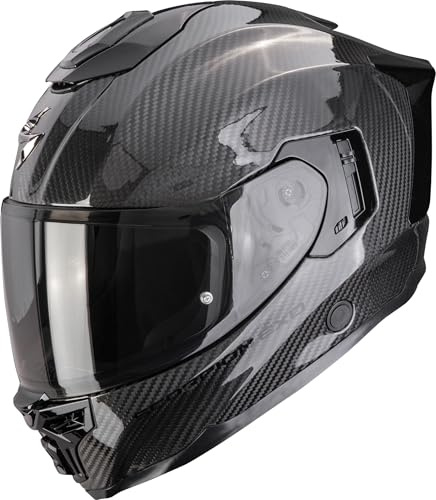 Scorpion EXO-1500 Carbon Air Casco Integral de Fibra de Carbono Ultra TCT Negro. ECE 22.06, Visera Transparente + Ahumado, Pinlock MaxVision, AirFit, Interiores KwikWick3 (M)