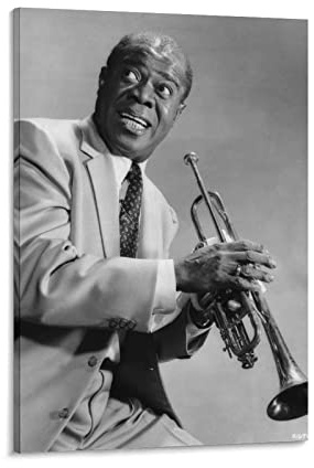 YSFDCY Quadro A Olio su Tela Senza Cornice 60 * 90cm Louis Armstrong Poster Wall Art per ufficio Live Room Camera da letto decorazione