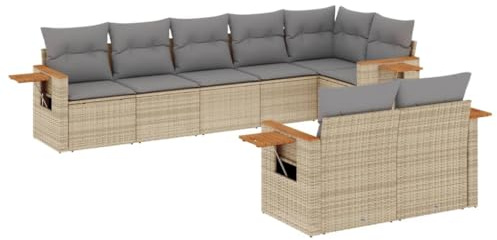 Mhdvray Set di biancheria da giardino in rattan sintetico, 62 x 62 x 69 cm, con moduli angolari e centrali, pieghevole, pieghevole, salvaspazio, per balcone, terrazza, giardino, lounge