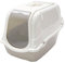 Rosewood Romeo Plastic Cat Litter Tray with Hood, Covered Cat Toilet, Charcoal Filter for Odour Control, Easy Clean - Mocha/White