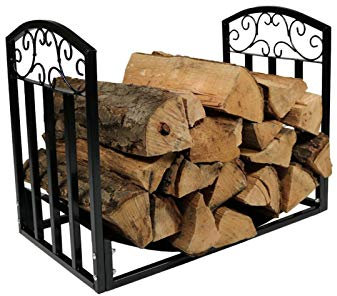 YUSHRO Legna da Ardere Log Rack, Dentro Fuori Legna Supporto di Stoccaggio Accessori per Caminetti Nero Durevole Stile Europeo Portalegna per Legna da Ardere Cestini Portalegna