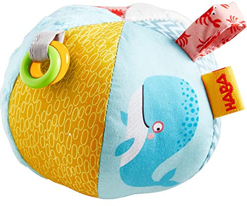 HABA 306077 - Babyball Meereswelt, Babybälle ab 6 Monaten Blau