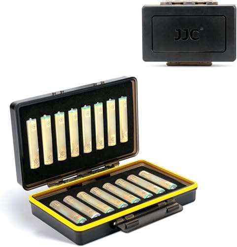 JJC Custodia per batterie da trasporto a prova di umidità per batterie ricaricabili AAA 16X