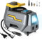 VEEAPE 220V 12V Compressore Aria Portatile Digitale AC DC Doppia Alimentazione per Auto, Bici, Moto, Gomme Palloni, Max. 150PSI / 10,3bar, con Luce LED, Kit Adattatore, Valvola Presta, Cavi