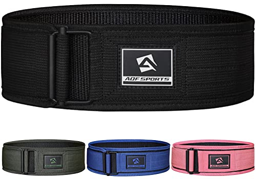 AQF Tyngdlyftningsbälte, 10.2cm Automatiskt Lås Nylon Viktlyftbälten För Funktionell Träning Kroppsbyggande, Kraftlyft, Dödlyft, Knäböj Tyngdlyftningsträning Bälte, Lyftstöd Män Kvinnor (L, Svart)