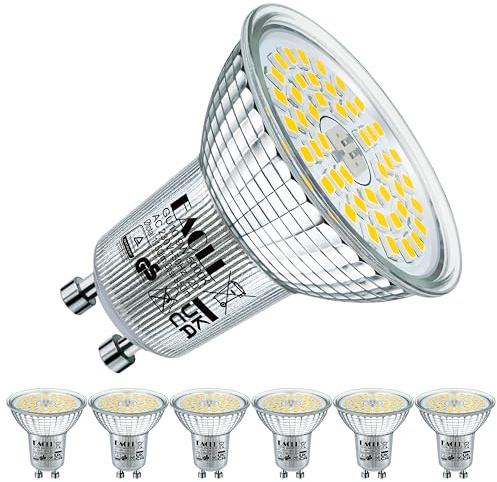 EACLL Bombillas LED GU10 Luz Blanca Fría 9W Equivalente 125W Halógena,Pack de 6, Focos Sin Parpadeo AC 230V, 5000K 950 Lúmenes 120 °Spotlight, Lámpara Reflectora no Regulable