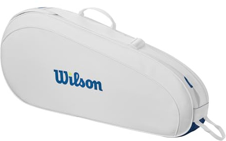 WILSON US Open Team Tennis Racket Bag - Holds up to 3 Rackets, White/Blue