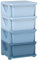 HOMCOM Schubladenschrank für Kinder mit Stauraum Aufbewahrungsboxen Spielzeug-Organizer Spielzeugkiste vier Ebene für Kinderzimmer 3-6 Jahre Kindermöbel Blau 37 x 37 x 76 cm
