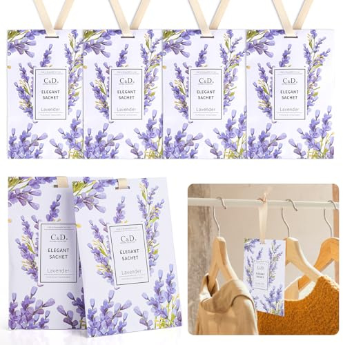 6 Stück Duftsäckchen Kleiderschrank, 20g Schrankduft Frische Sachets, Kleiderschrank Duft, Aromatherapie Dufterfrischer Taschen für Schubladen, Schränke, Autos, Garderoben (Lavendel)