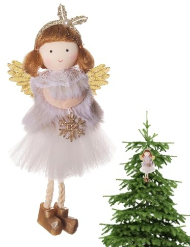 Angel Christmas Tree Ornaments - Cute Fairy Ornament Plush - Stuffed Fairy Toy Colorful Soft Christmas Tree Pendant for Home Decor Kids Girl