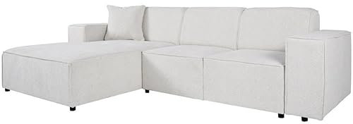 BEAUTY SOFA Pedro Ecksofa, Breite 267 cm, L Links, Raven 22, Beige, Minimalistisches Design, Freistehend, Hochwertige Polsterung
