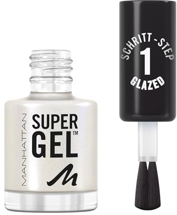 MANHATTAN Super Gel Nail Polish, langhaltender Nagellack, hochglänzendes Finish, einfache Anwendung, gelartige Maniküre, splittert nicht, cleane Formel, 106 Glazed Sugar, 12ml