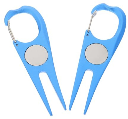 PENIKOKO 2 Piezas Herramientas de Golf Tenedor Reparador de Divots Resistente y Duradero con Marcador de Bolas Accesorio para Entrenamiento y Cuidado de Césped Exteriores Color Aleatorio