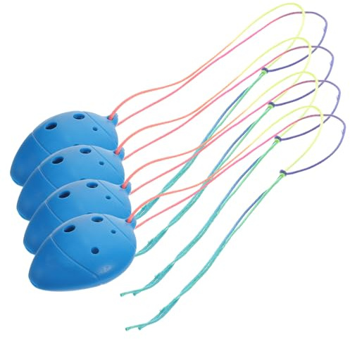 ULTECHNOVO Ocarina de Plástico Abs para Principiantes Niños, 4 Piezas 6 Agujeros, Cuerda Incluida, Instrumento Musical Ligero y Fácil de Aprender Color Aleatorio