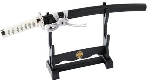 FieldSora Samurai Letter Opener - Made in Seki Japan (Okita Souji) | Stainless steel paper cutter with display stand, handcrafted in Seki, Japan - a city with 700 years of blade-making history.