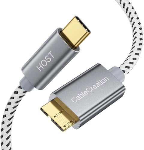 CableCreation USB-C zu Micro-B 3.0 Verbindungskabel (Gen2/10Gbps) für Apple MacBook Pro und Chromebook Pixel - 30cm/Grau