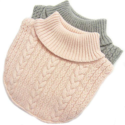 YANQINQIN 2PCS Winter Children's Neck Gaiter Scarf Collar Baby'sTurtleneck Warmer,kid's Neck Cover Warmer (PINK+GREY)