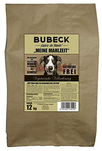 BUBECK | getreidefreies Trockenfutter | Verschiedene Sorten | Premium Trockenfutter für ausgewachsene Hunde Aller Rassen (Vegetarisch, 12 Kg)