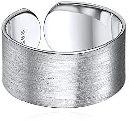 ChicSilver Damenringe Damen Schmuck verstellbare Bandring 10mm gebürteste Silberring Perfekte Geschenke an Geburtstag/Weichnnachten/Muttertag