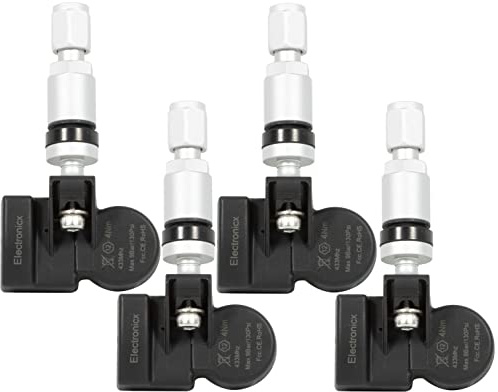 4 x RDKS TPMS däcktryckssensor, däcktryckskontrollsystem metallventil silver lämplig för Guilia Stelvio 2019