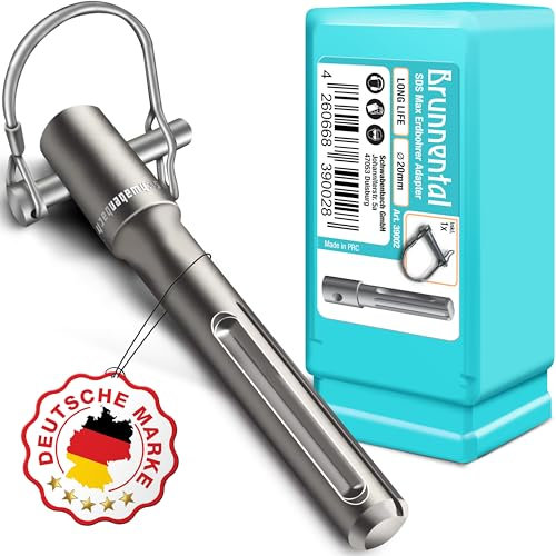 BRUNNENTAL ® SDS MAX Erdbohrer Adapter + Quick Change Bolzen für Hand Bohrmaschine - Nutze deinen Bohrhammer als Brunnenbohrer - Erdlochbohrer Adapter für Bohrer mit Ø 40 60 80 100 120 150 mm