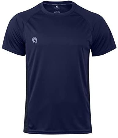 Stark SOUL sportskjorta, fitness, t-shirt, reflect, kortärmad, funktionell skjorta, andas, snabbtorkande träningströja, Marinblå, M