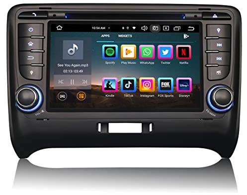 Erisin 8 Núcleos Android 14 GPS Navegación DVD Coche Estéreo de Automóvil para Audi TT MK 7 Pulgadas Pantalla Táctil Soporte CarPlay Android Auto OBD2 Buetooth WiFi Dab+DSP TPMS RDS 4GB RAM+64GB ROM