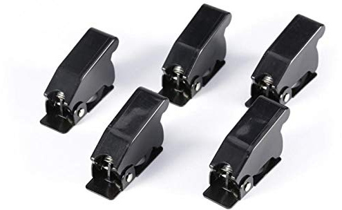 Telituny Vippströmbrytare skydd 5 stycken säkerhetsbrytare säkerhetsbrytare flip lock skydd för bil vippbrytare bil elektrisk utrustning svart
