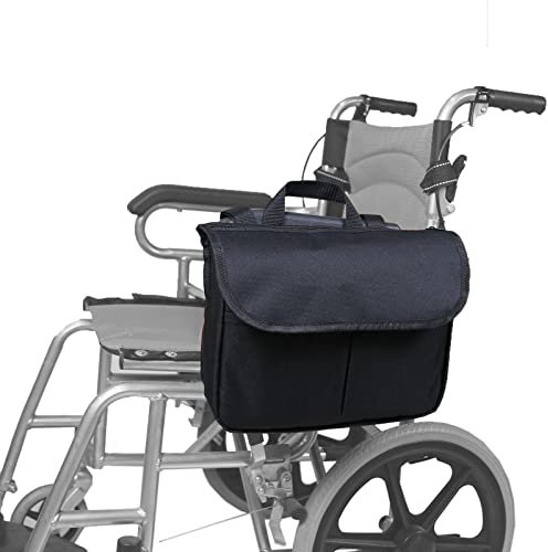 Side Wheelchair Bag, Oxford Cloth Robusto Maniglia Wheelchair Pouch Grande Capacità Wheelchair Storage Bag Walker Accessori (nero)
