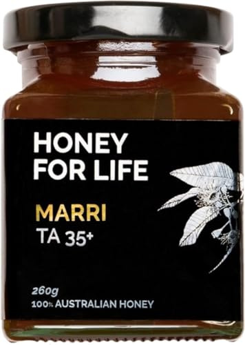 Honey for Life Marri Honig TA35+ ~ 2x stärker als Manuka Honig 550 MGO (>= MGO 1125+) | Westaustralien Rohhonig, Zertifiziert im Glas | Übertrifft Honig Manuka Honig 1000 MGO - 260g