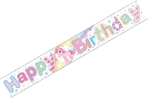 Unicorn Princess Holographic Recyclable Birthday Party Banner Garland Decoration