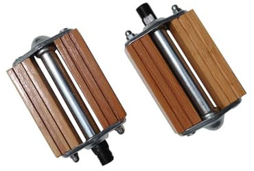 TentHome Fahrradpedale rutschfest Trekking Fahrrad Pedale Set Klassische Retro Flatpedale Bambus Vintage Bike Pedals für Mountainbike Cityrad Rennrad (A)