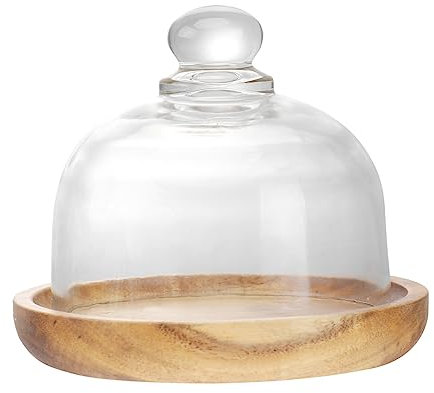 Amosfun Kuchenblech Aus Holz Mit Glasabdeckung Tragbar Leicht Zu Reinigen Für Veranstaltungen Zu Hause