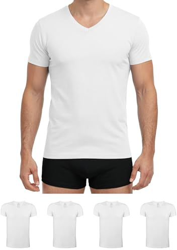 ALPIDEX Herr T-Shirt Undertröja S-5XL 4-Pack V-Neck Bomull Kortärmad | 175 g/m², V-Ringad, OEKO-TEX, Andningsbar, Maskintvätt, Fritid, Sport, Business, Stretch, Underkläder