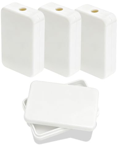 LOLANIUT 4 pezzi scatola di derivazione 55x35x15mm ABS bianca, scatola di derivazione elettrica, mini scatola di derivaziones compatta, Scatola di giunzione, scatola per elettronica per laboratorio
