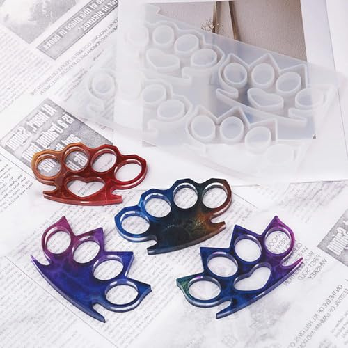 TOPINCN Stampo in Resina per Tirapugni, Stampi per Colata Epossidica in Silicone con 4 Design Unici per Portachiavi e Artigianato Fai-da-te (B)