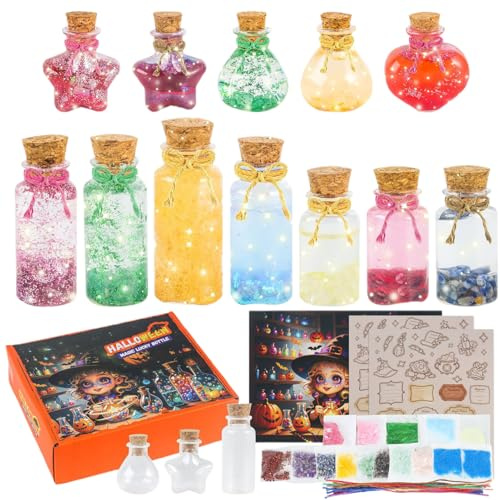 Potion Kit: Fosforescerande set, Handgjord Halloween Creation Pack | Fairy Trollkarl Charm Collection för trollformler Spela Lärande Fester Dekoration Gåvor