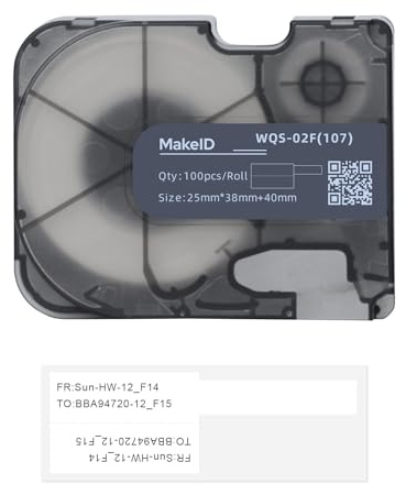 MakeID P31S P-Flag Matte Polypropylene Labels with Ribbon Label, Indoor Outdoor Wire and Cable, DataCom Labeling