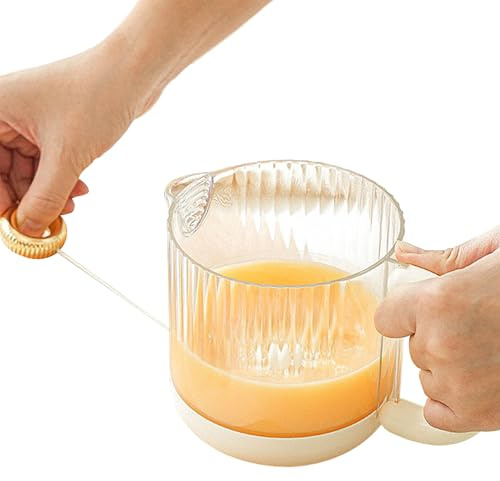 Taza Para Batir Huevos - Utensilio de Cocina Semiautomático y Ergonómico para Repostería,Taza Mezcladora de Cocina para Hornear | para Adobos, Salsas, Cremas y Aliños