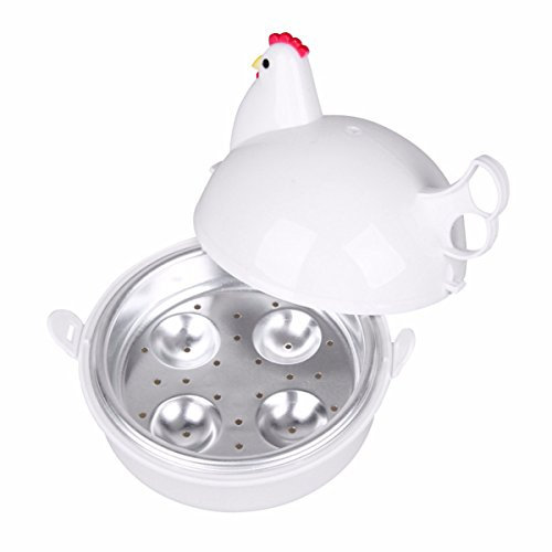 BESTonZON Eierkocher Elektrische Eierkocher Huhn Form Mikrowelle 4 Eierkocher Boiler Cooker Kitchen Tools