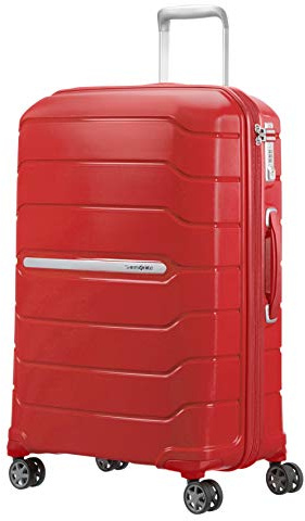 Samsonite Flux - Spinner M, Erweiterbarer Koffer, 68 cm, 75/85 L, Rot (Red)